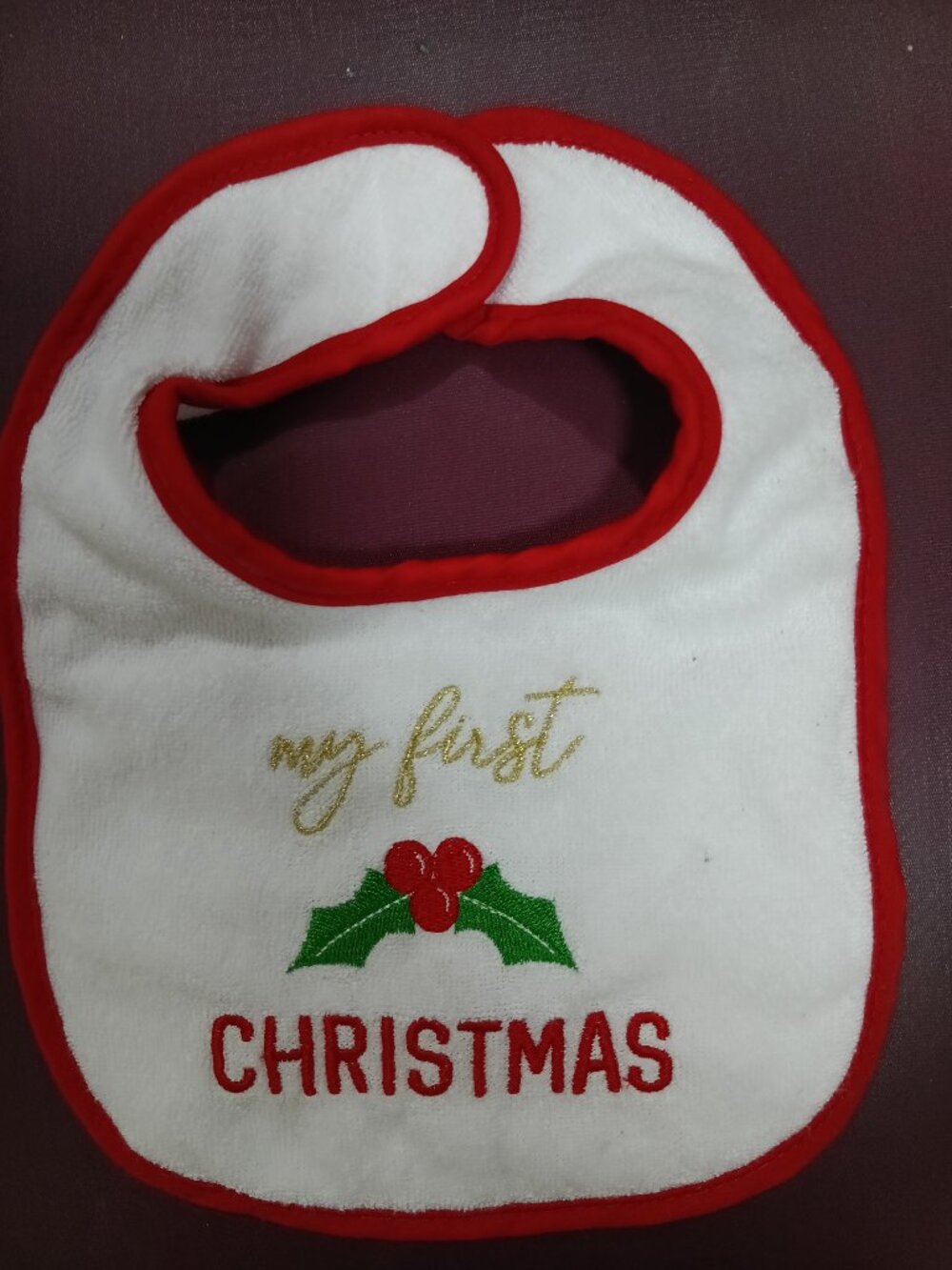 "HB", My First Christmas, Holiday/Christmas Baby Bib
